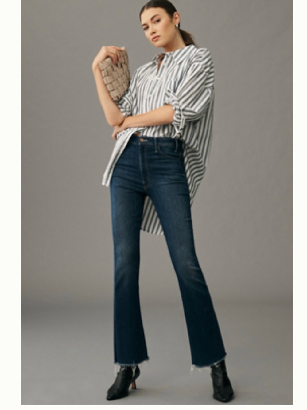 Mother the Hustler high-rise ankle fray jeans size 27